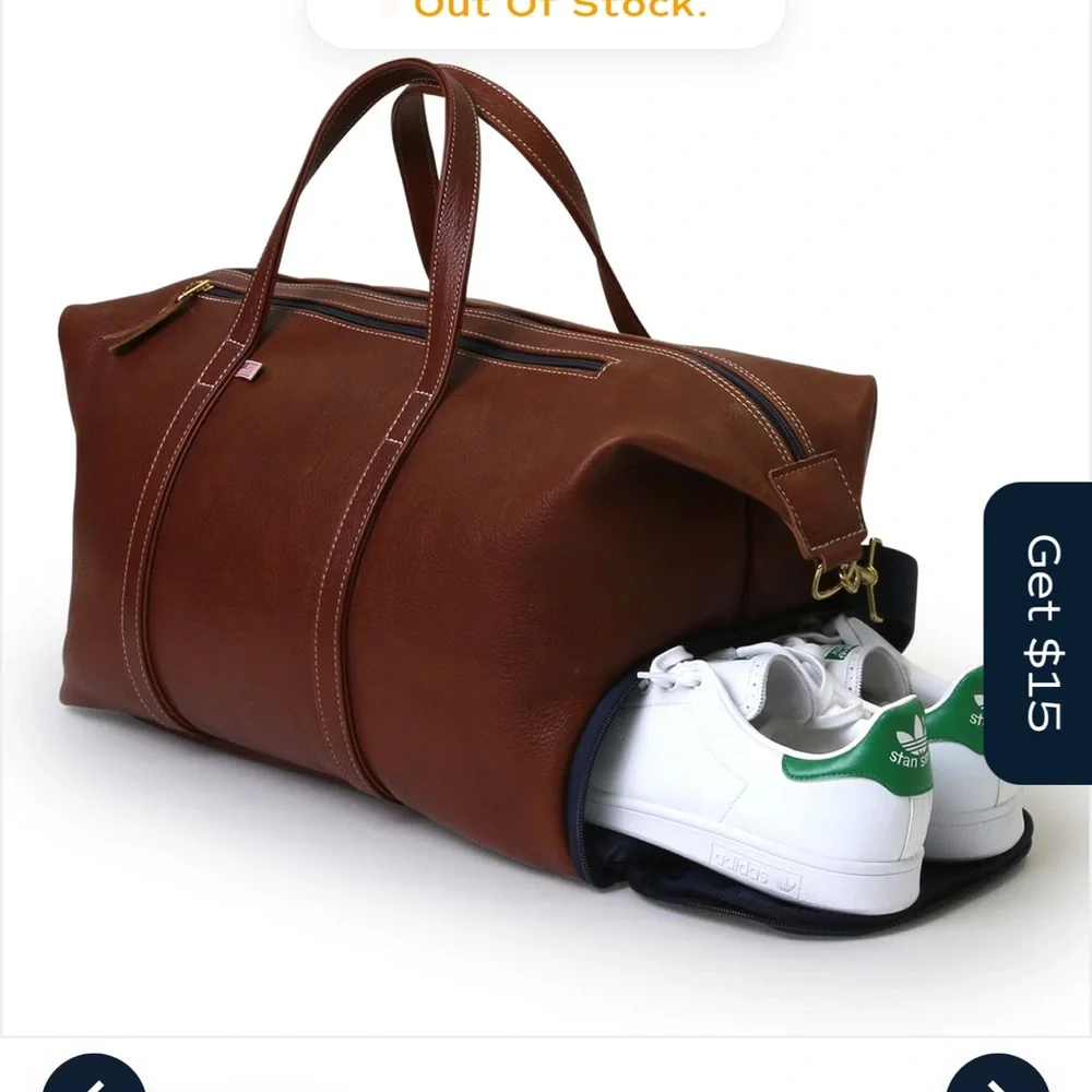 Hudson Sutler Heritage All Leather Weekender - Chestnut, NWT